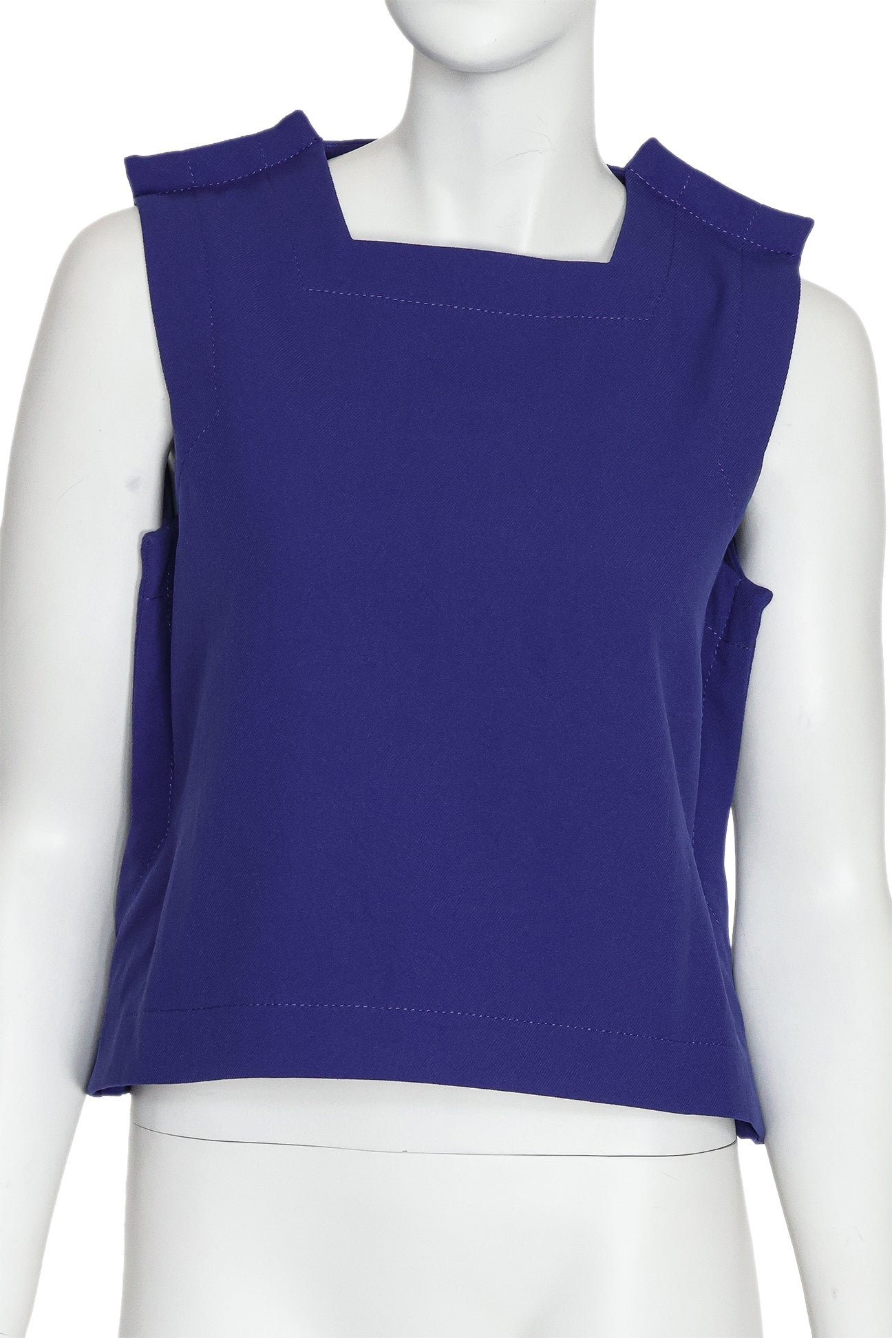 COMME DES GARÇONS - A BLUE POLYESTER SLEEVELESS TOP, 2012