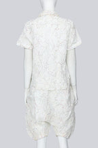 COMME DES GARÇONS TAO - A 2010 WHITE RUCHED SET WITH MULTICOLORED QUILTING