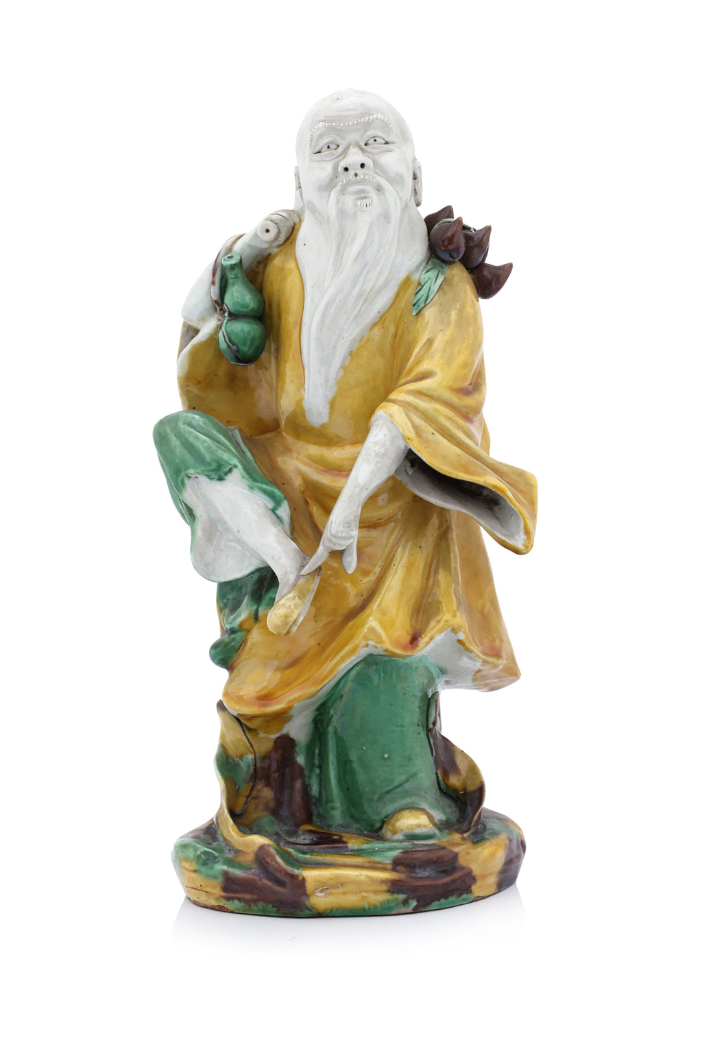 A SANCAI-GLAZED PORCELAIN FIGURE OF DONGFANG SHUO