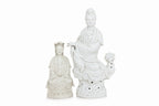 TWO BLANC DE CHINE PORCELAIN FIGURES OF GUANYIN