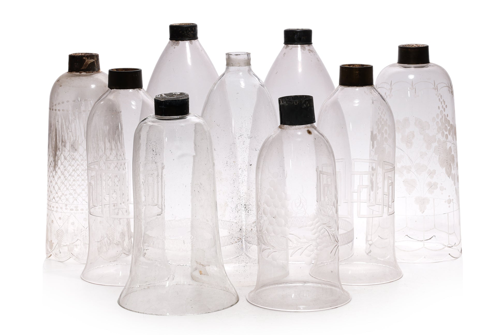 A GROUP OF 23 GLASS LANTERN SHADES