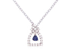 A SAPPHIRE AND DIAMOND NECKLACE