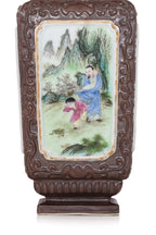 A CAFE-AU-LAIT GROUND FAMILLE ROSE VASE