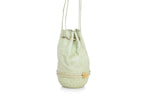 FENDI - A GREEN OSTRICH LEATHER DRAWSTRING EVENING BAG
