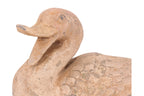 A PAINTED POTTERY MODEL OF A DUCK