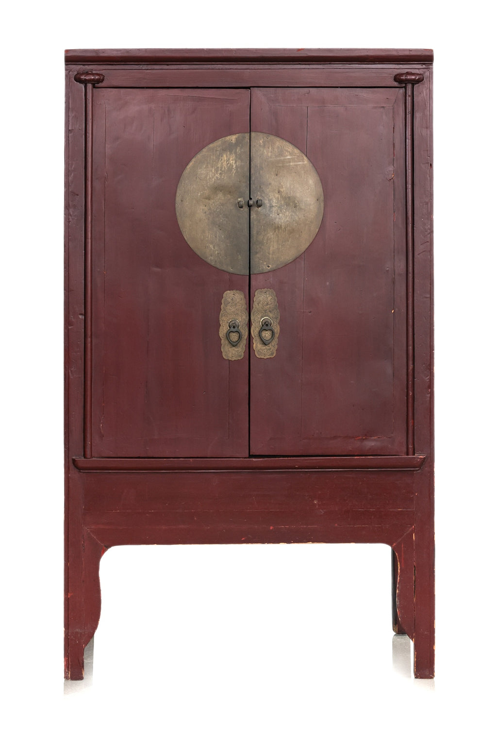 A CHINESE RED LACQUERED WOOD WEDDING CABINET