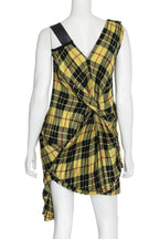 JUNYA WATANABE COMME DES GARÇONS - A YELLOW AND BLACK TARTAN PLEATED DRESS, FALL RTW 2018