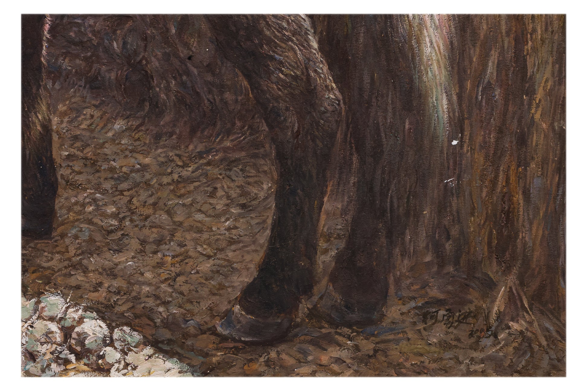 YONG JIN (CHINESE, 20TH CENTURY) - A LADY BESIDE A HORSE
