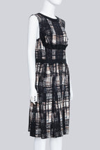 PRADA - A FALL/WINTER 2010 MULTI-COLOURED DRESS WITH LACE DETAILING