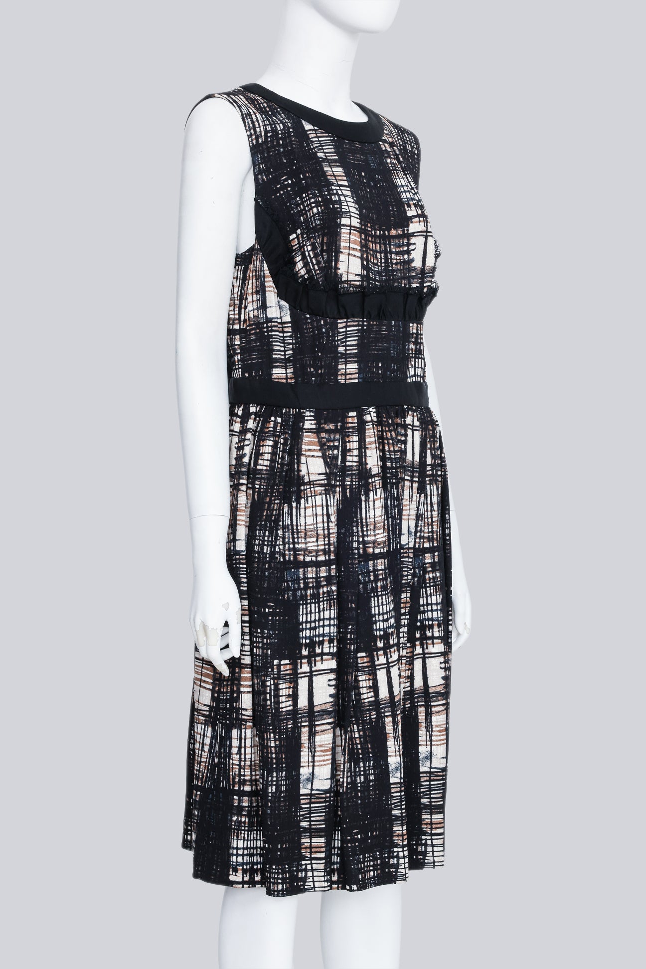 PRADA - A FALL/WINTER 2010 MULTI-COLOURED DRESS WITH LACE DETAILING