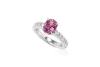 A PINK TOURMALINE AND DIAMOND RING