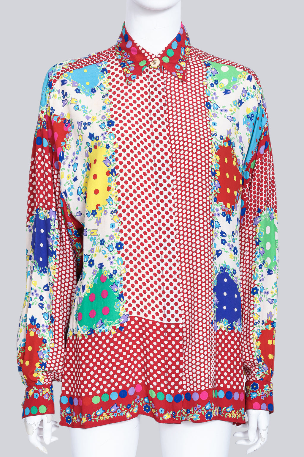 VERSUS BY GIANNI VERSACE - A MOTLEY PRINT SHIRT
