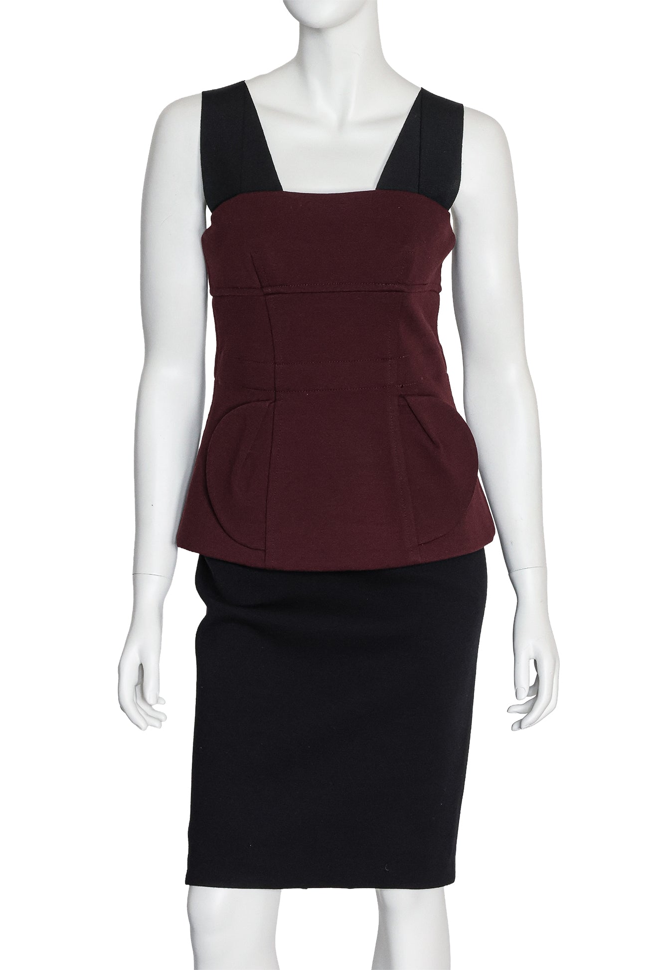 MARC JACOBS - A BLACK AND BURGUNDY DRESS