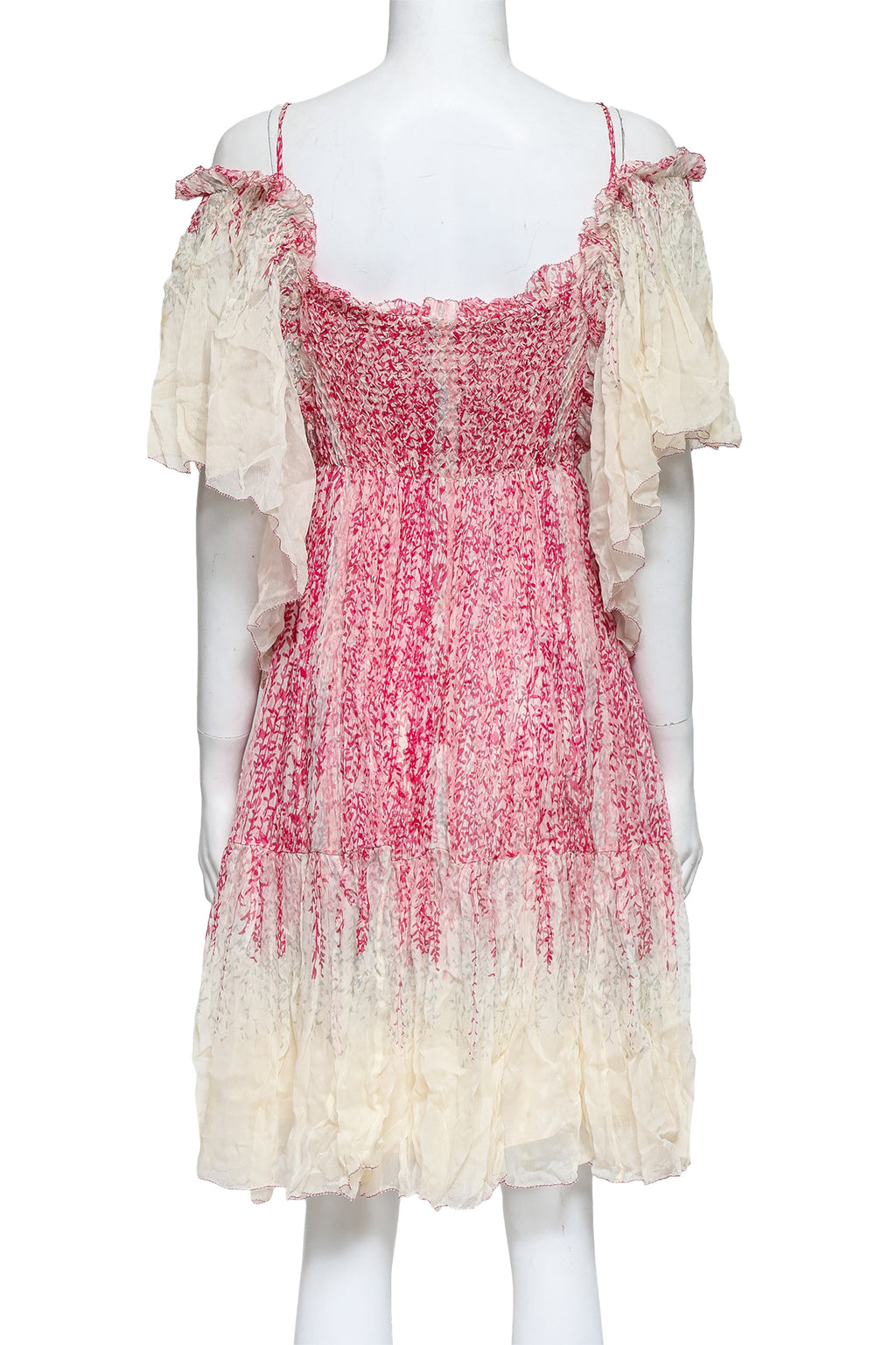 DIANE VON FURSTENBERG - A PINK AND CREAM SILK DRESS