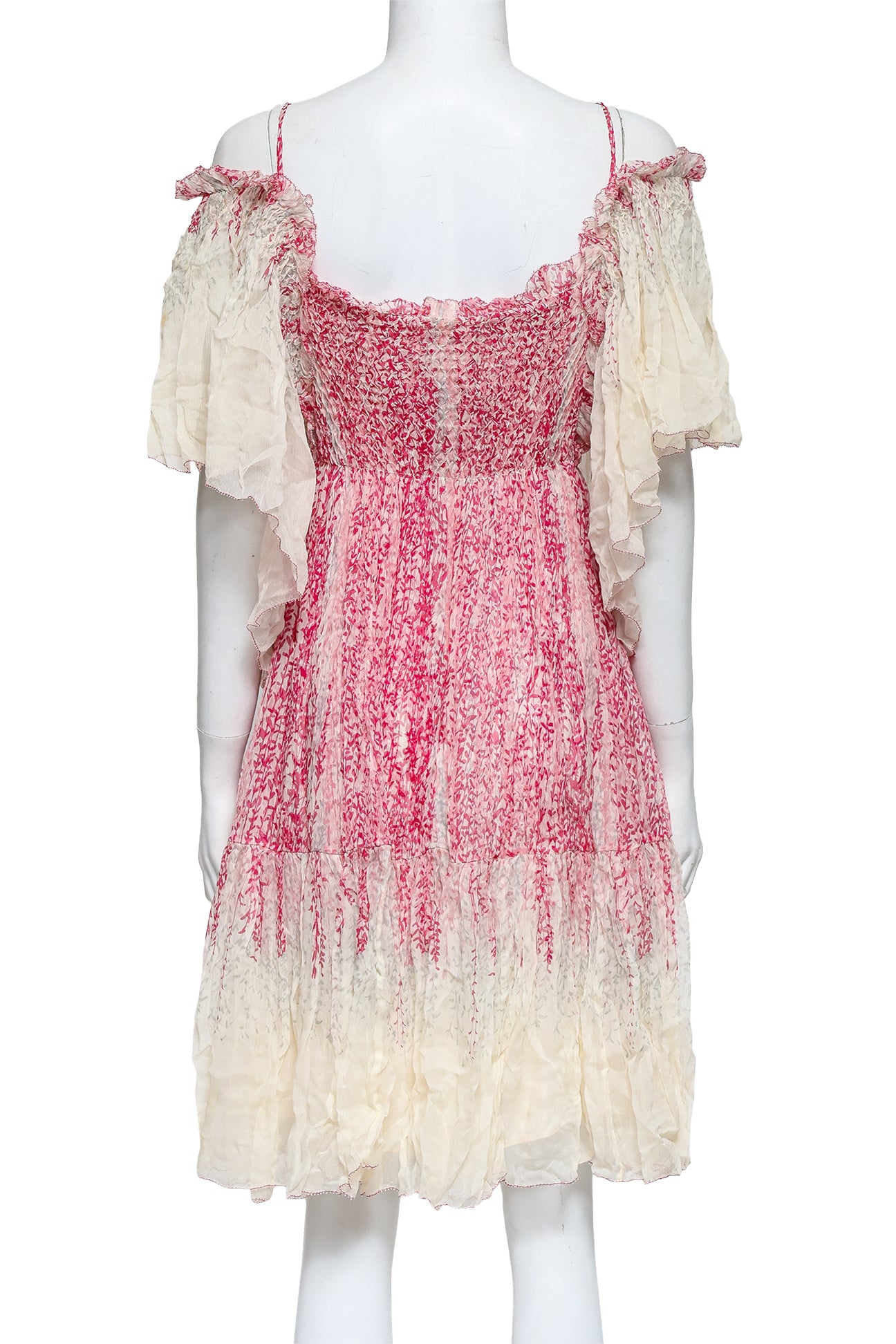 DIANE VON FURSTENBERG - A PINK AND CREAM SILK DRESS