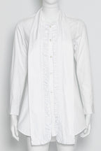 COMME DES GARÇONS - A WHITE RUFFLED BUTTON UP SHIRT, 2016