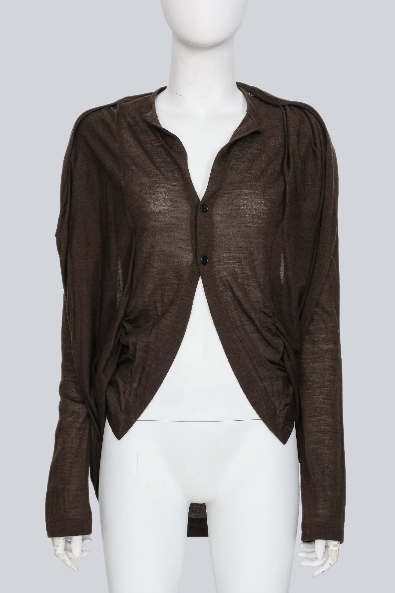 YOHJI YAMAMOTO NOIR - A DARK BROWN CARDIGAN