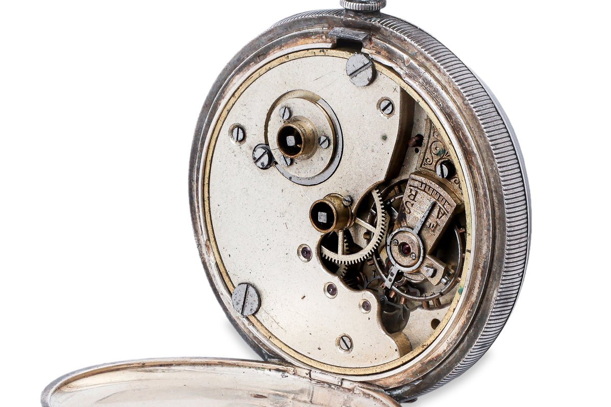 TWO SILVER CASED POCKET WATCHES