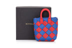 BOTTEGA VENETA – A RED AND BLUE NAPPA INTRECCIATO KEY HOLDER