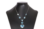 A LARGE BLUE TOPAZ, SAPPHIRE AND DIAMOND NECKLACE
