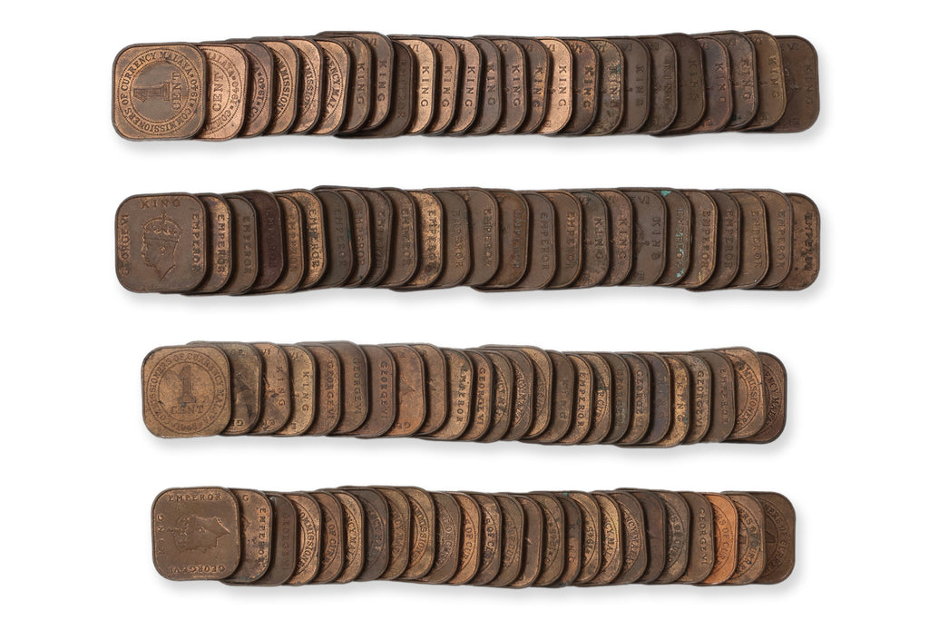 MALAYA, GEORGE VI 1 CENT, 1940; 1945