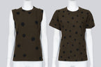 COMME DES GARCONS - A PAIR OF TWO DARK OLIVE POLKA DOT TOPS