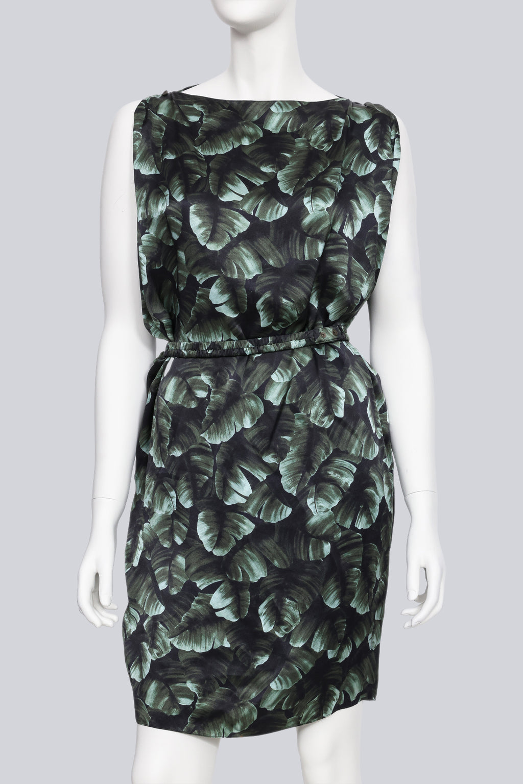 LANVIN - A TROPICAL LEAF PRINT SILK DRESS