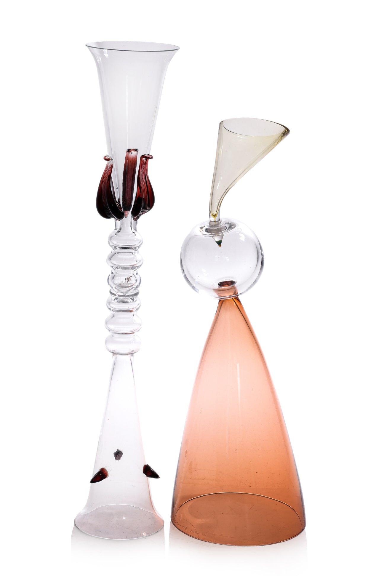 TWO PIECES OF POST-MODERN ART GLASS