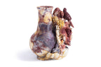 A SHOUSHAN STONE VASE WITH BIRDS AND PEONIES