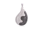 A DIAMOND AND BLACK DIAMOND 'YIN YANG' PENDANT