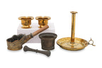 A GROUP OF BRASS ITEMS
