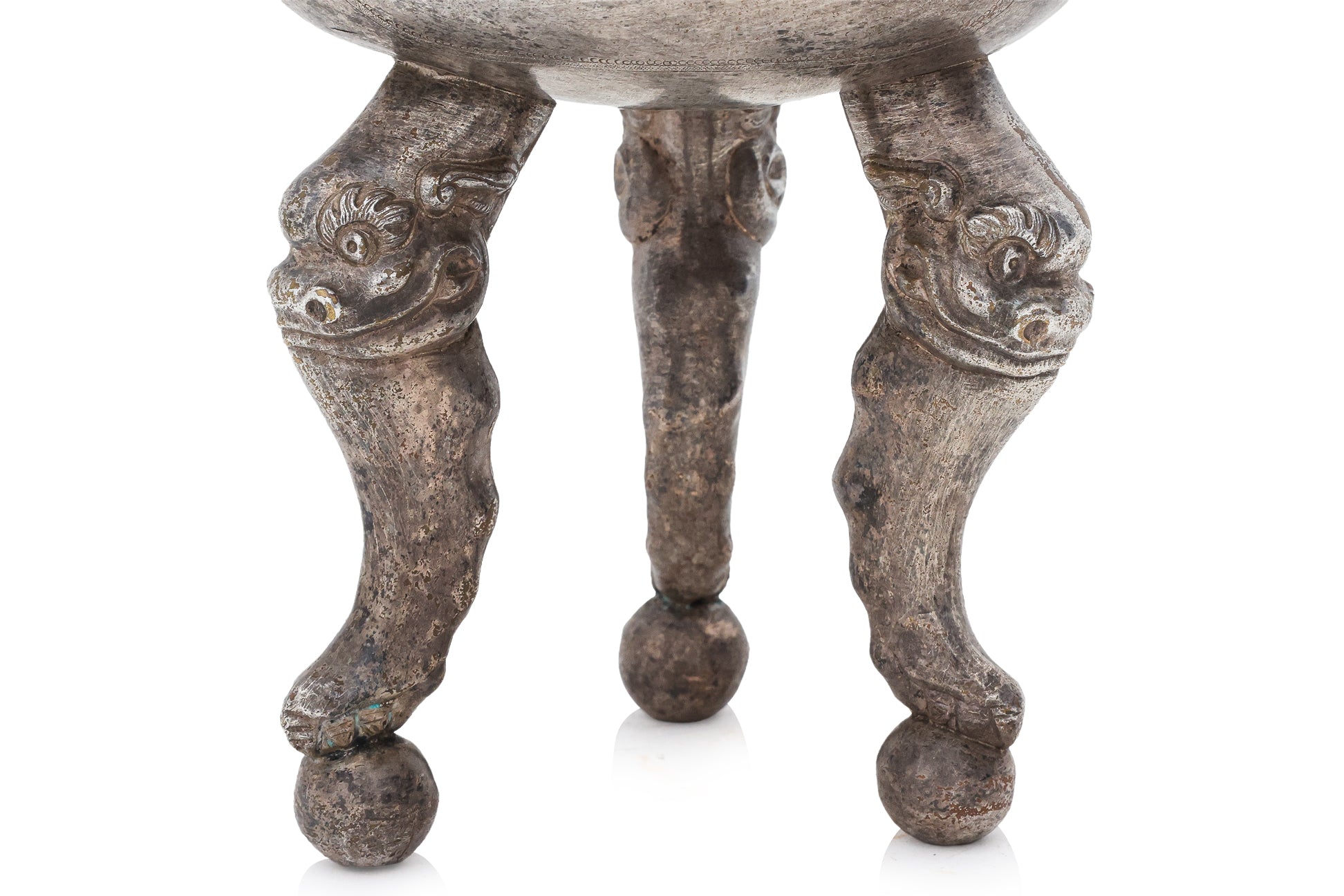 A SILVER PLATED TRIPOD CENSER