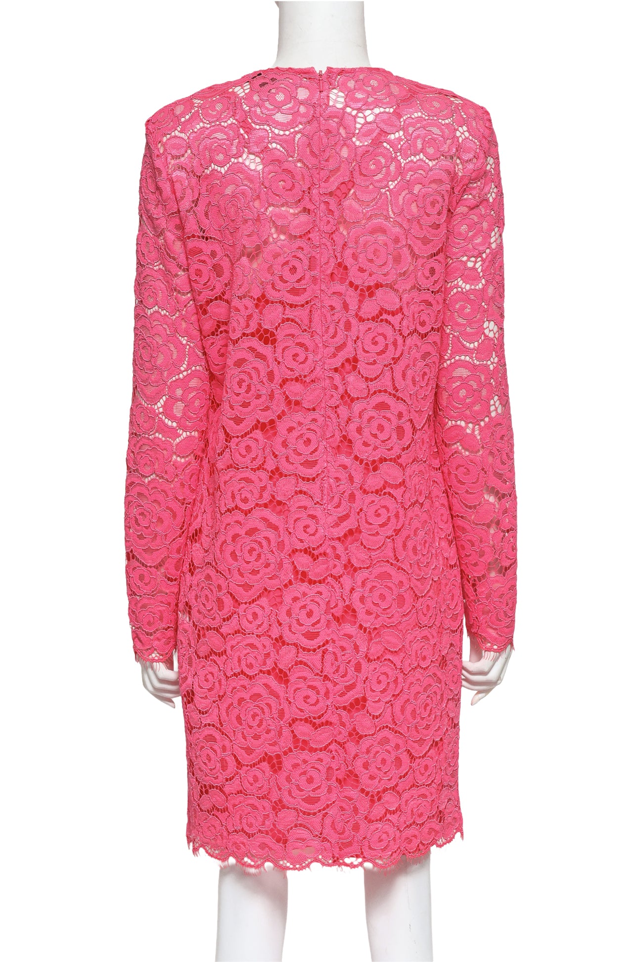 DKNY - A HOT PINK FLORAL LACE LONG SLEEVE DRESS