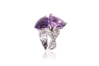 AN AMETHYST AND DIAMOND RING