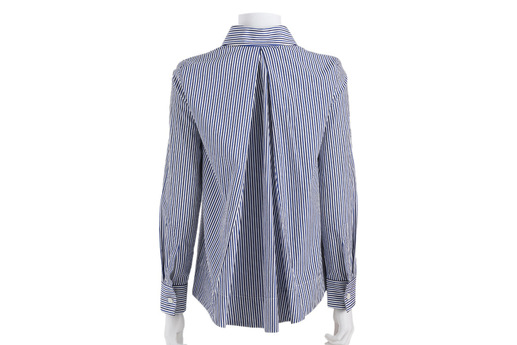 A MARNI BLUE AND WHITE STRIPED BUTTON-UP SHIRT