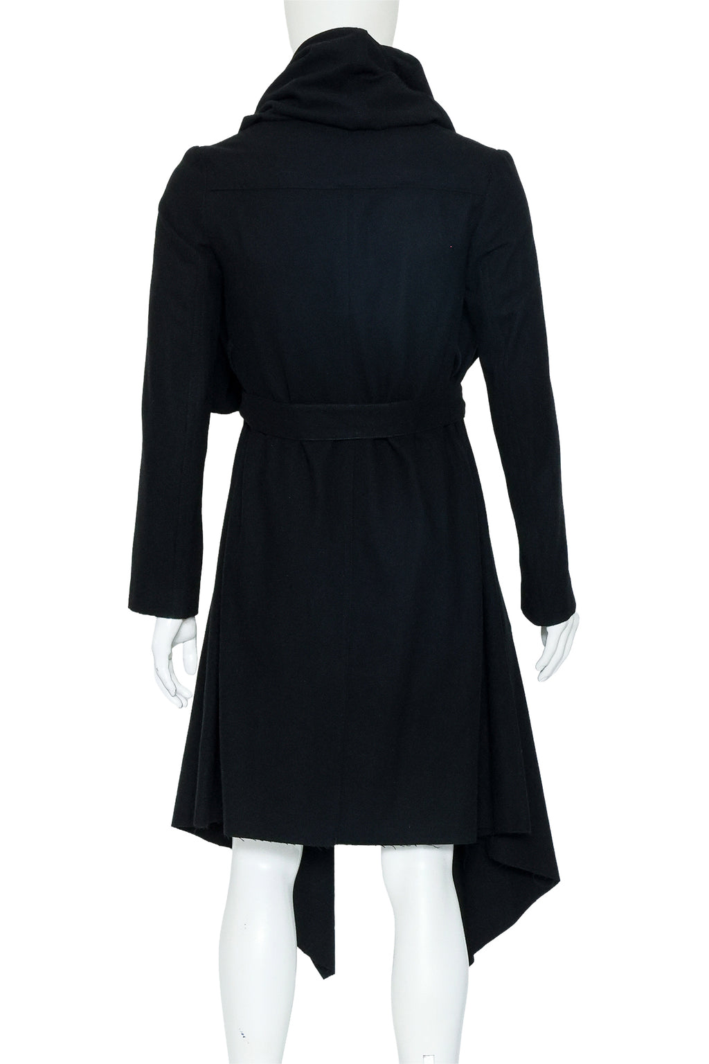JULIUS - A BLACK WOOL AND CASHMERE COAT, 'CANON_2[PROTECTION_ISM:]' F/W COLLECTION 2009