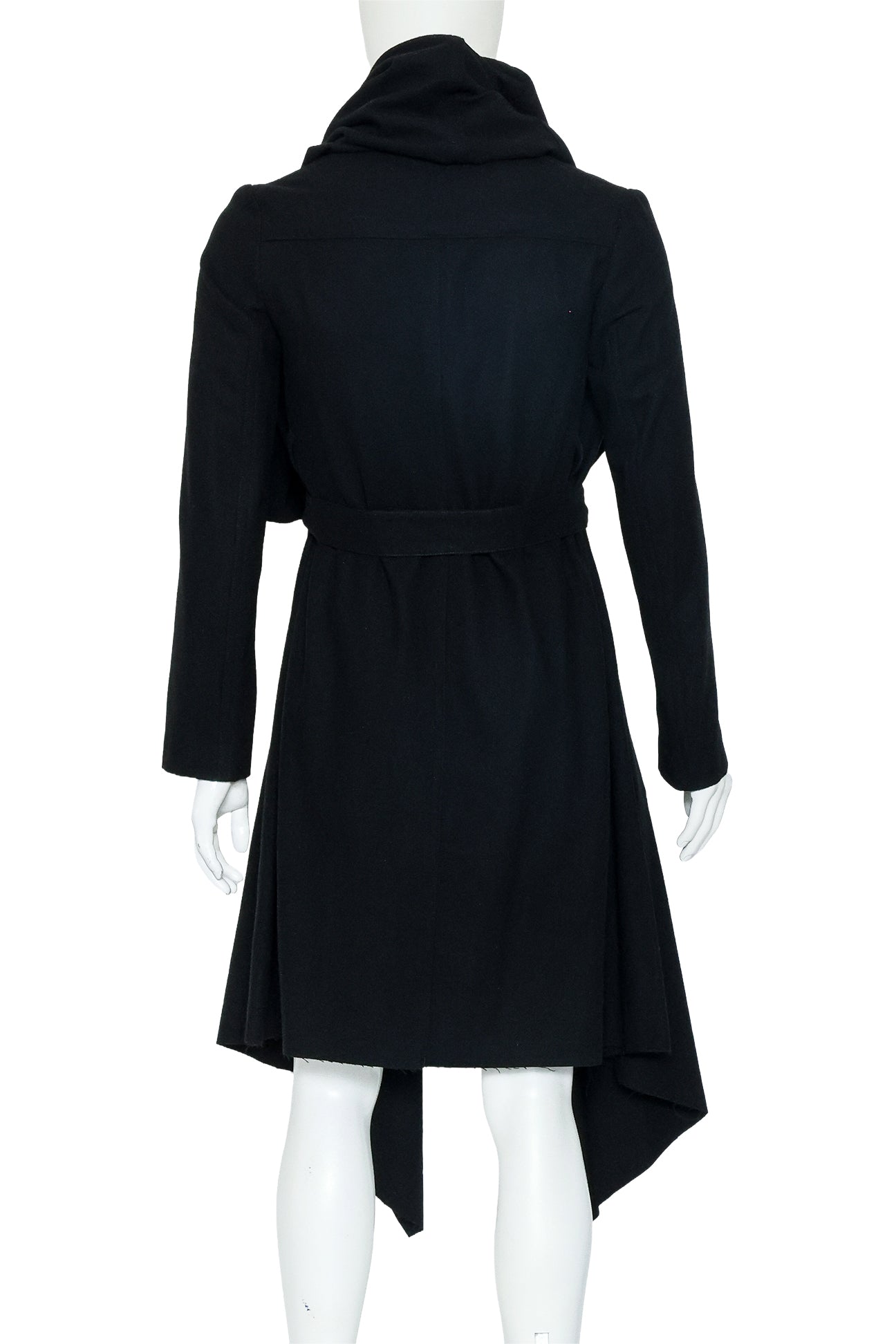 JULIUS - A BLACK WOOL AND CASHMERE COAT, 'CANON_2[PROTECTION_ISM:]' F/W COLLECTION 2009