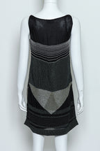 CHRISTIAN WIJNANTS - A BLACK AND SILVER GEOMETRIC BEADED DRESS
