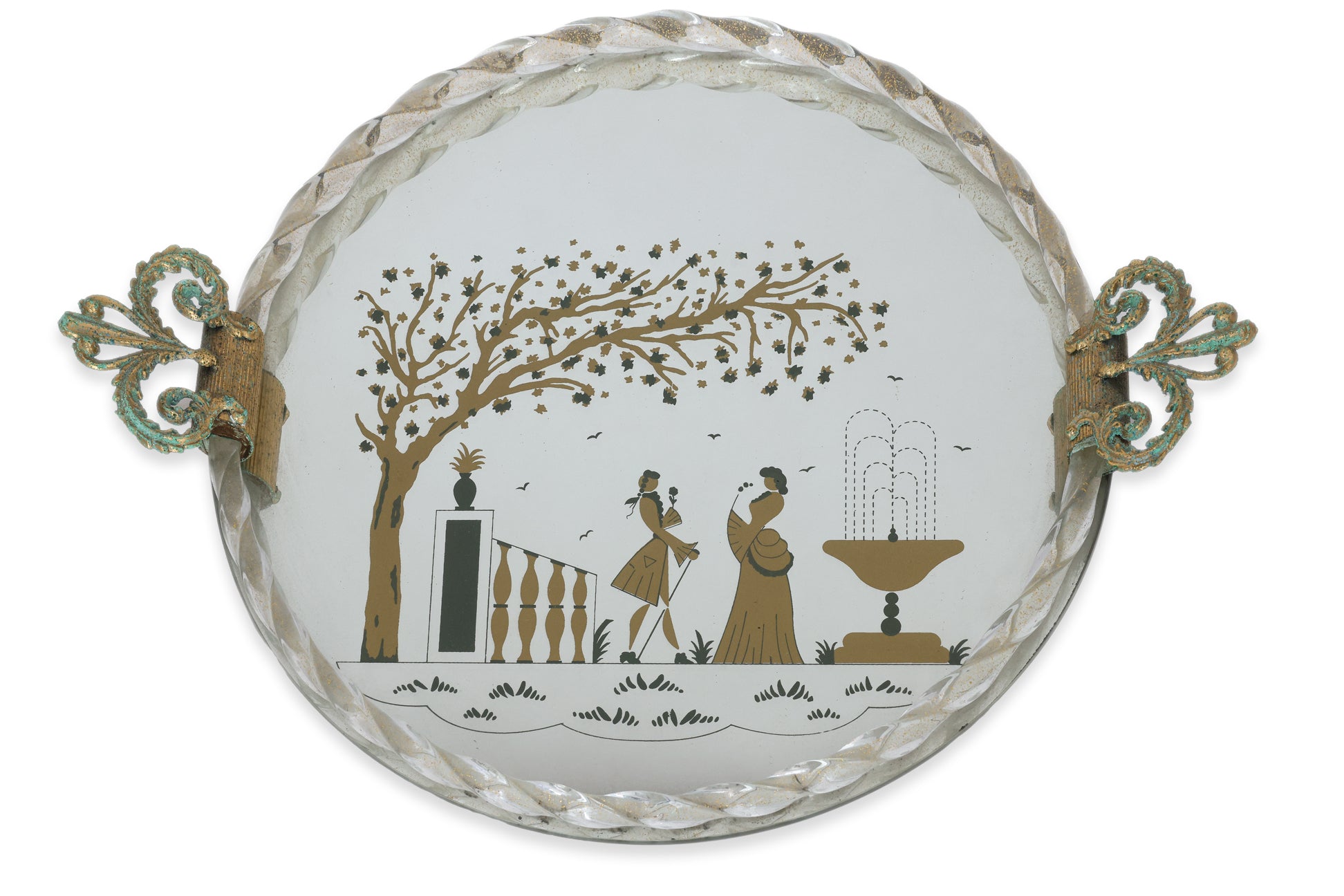 A VENETIAN MIRRORED TRAY