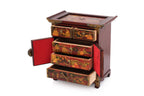 TWO CHINESE LACQUER JEWELLERY BOXES
