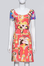 EMILIO PUCCI - A SCOOP NECK PATTERNED T-SHIRT AND SKIRT SET