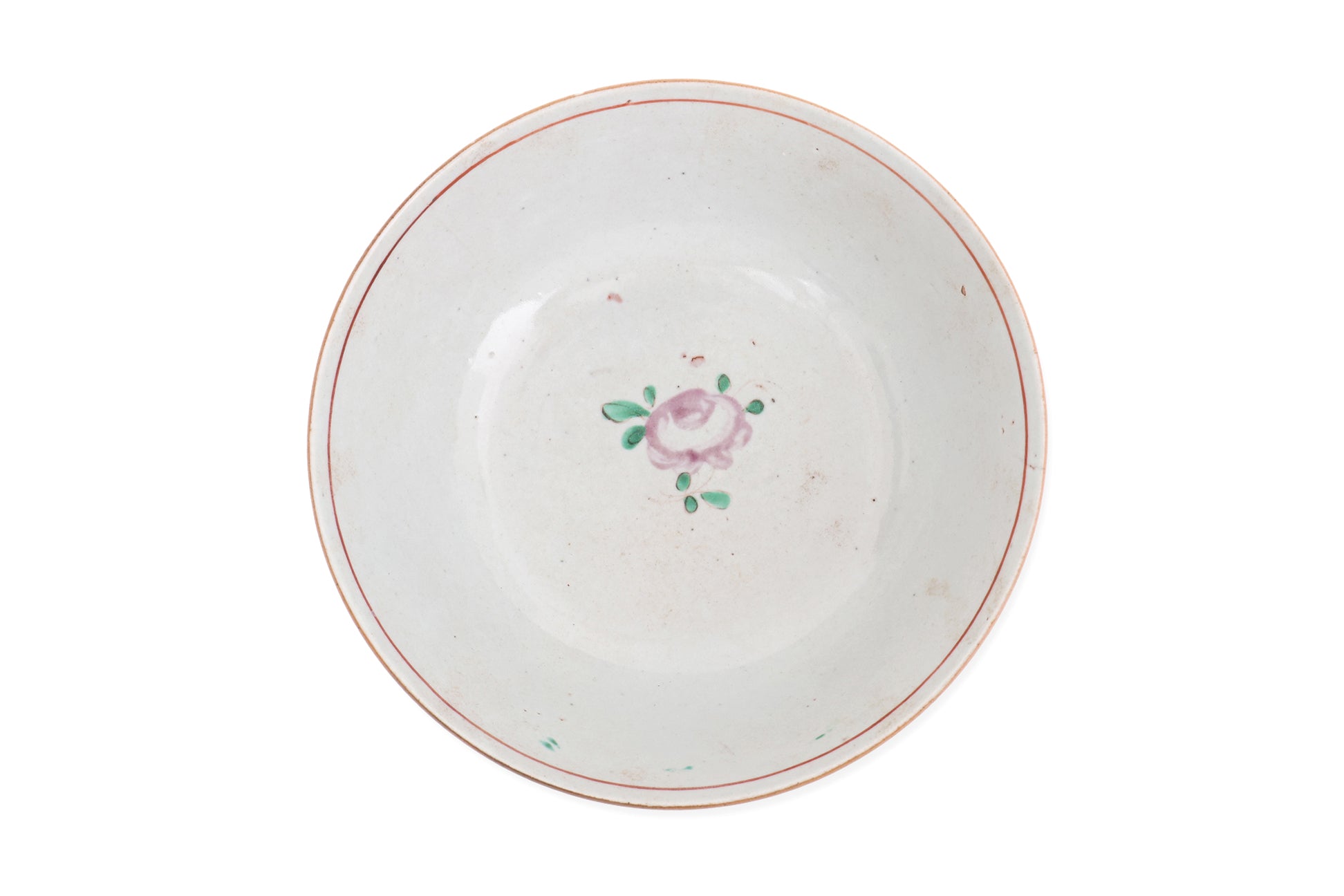 A FAMILLE ROSE CANTON BOWL AND A MONOCHROME BLUE DISH