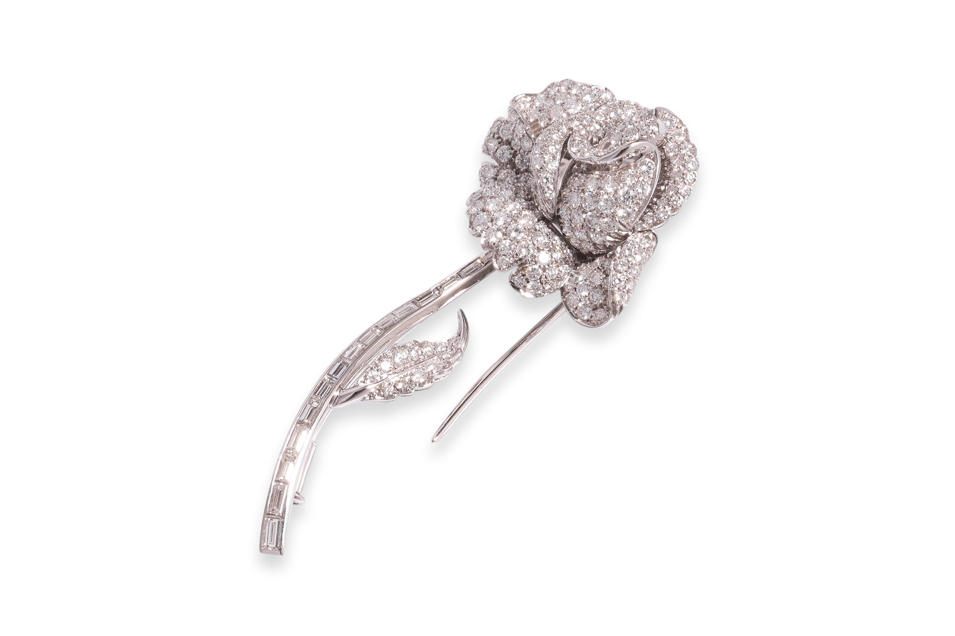 A DIAMOND 'ROSE' BROOCH BY PICCHIOTTI