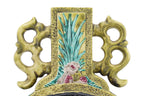 AN OPENWORK DRAGON AND PHOENIX BISCUIT PORCELAIN MOON FLASK