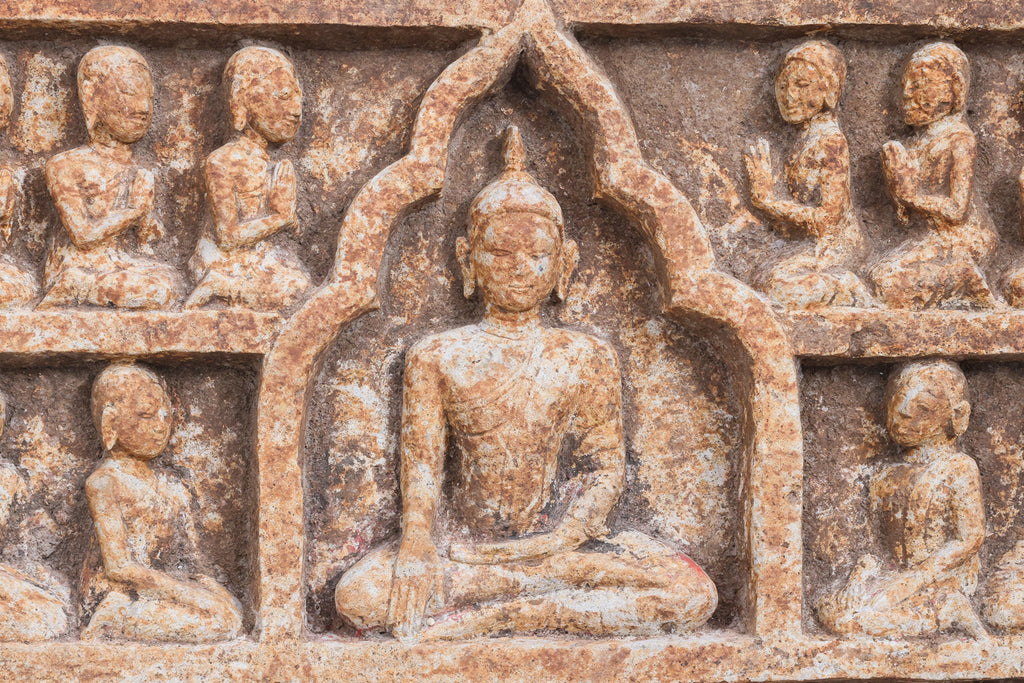 A PAIR OF SOUTHEAST ASIAN CARVED STONE PANELS