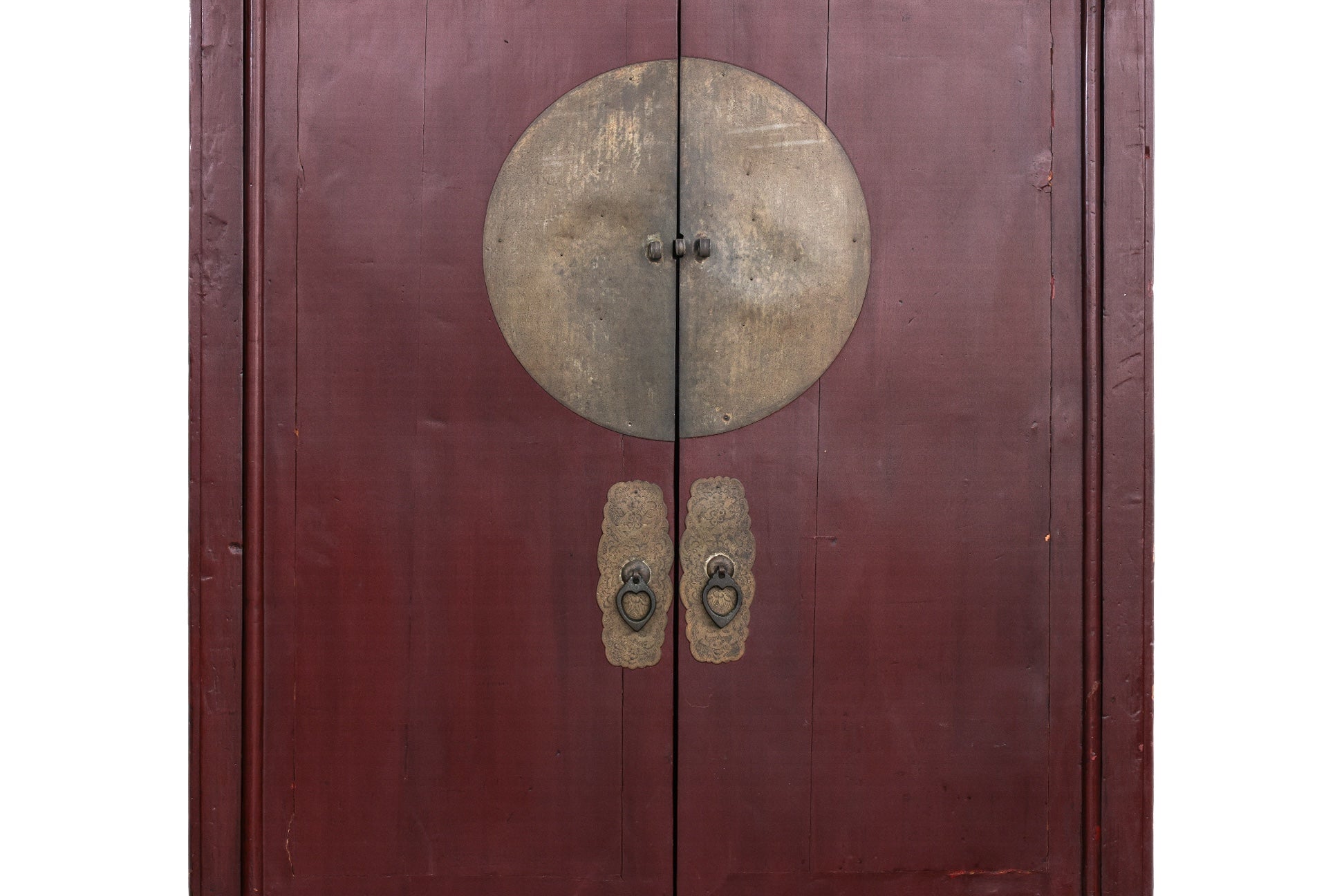 A CHINESE RED LACQUERED WOOD WEDDING CABINET
