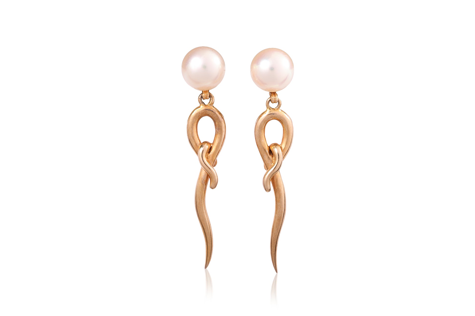 A PAIR OF AKOYA CULTURED PEARL DROP EARRINGS