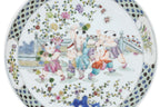 A PAIR OF FAMILLE ROSE 'BOYS' DISHES