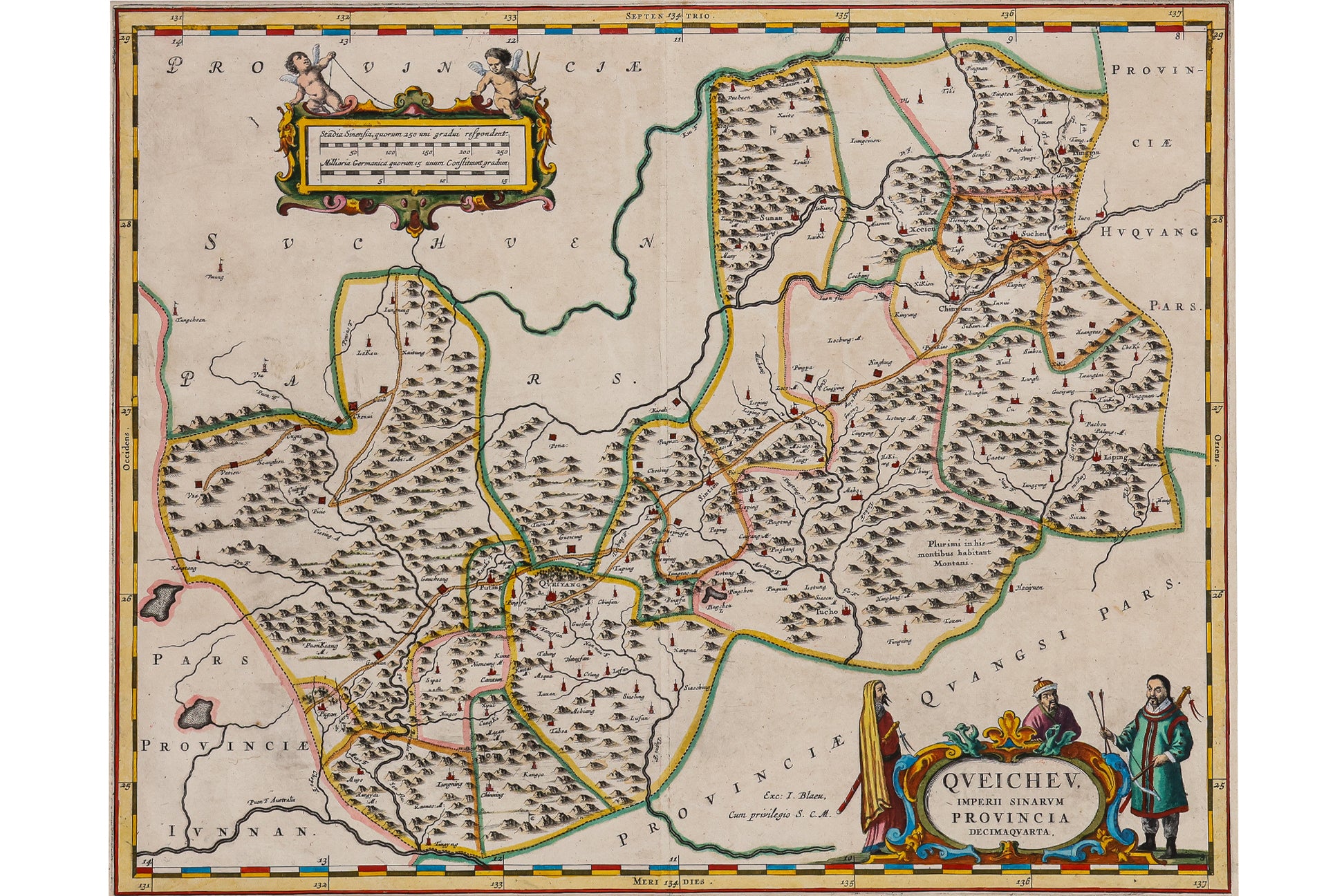 QUEICHEV IMPERII SINARUM PROVINCIA DECIMAQUARTA, JOHANNES BLAEU, 1662