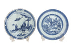 TWO BLUE AND WHITE PORCELAIN CHARGERS